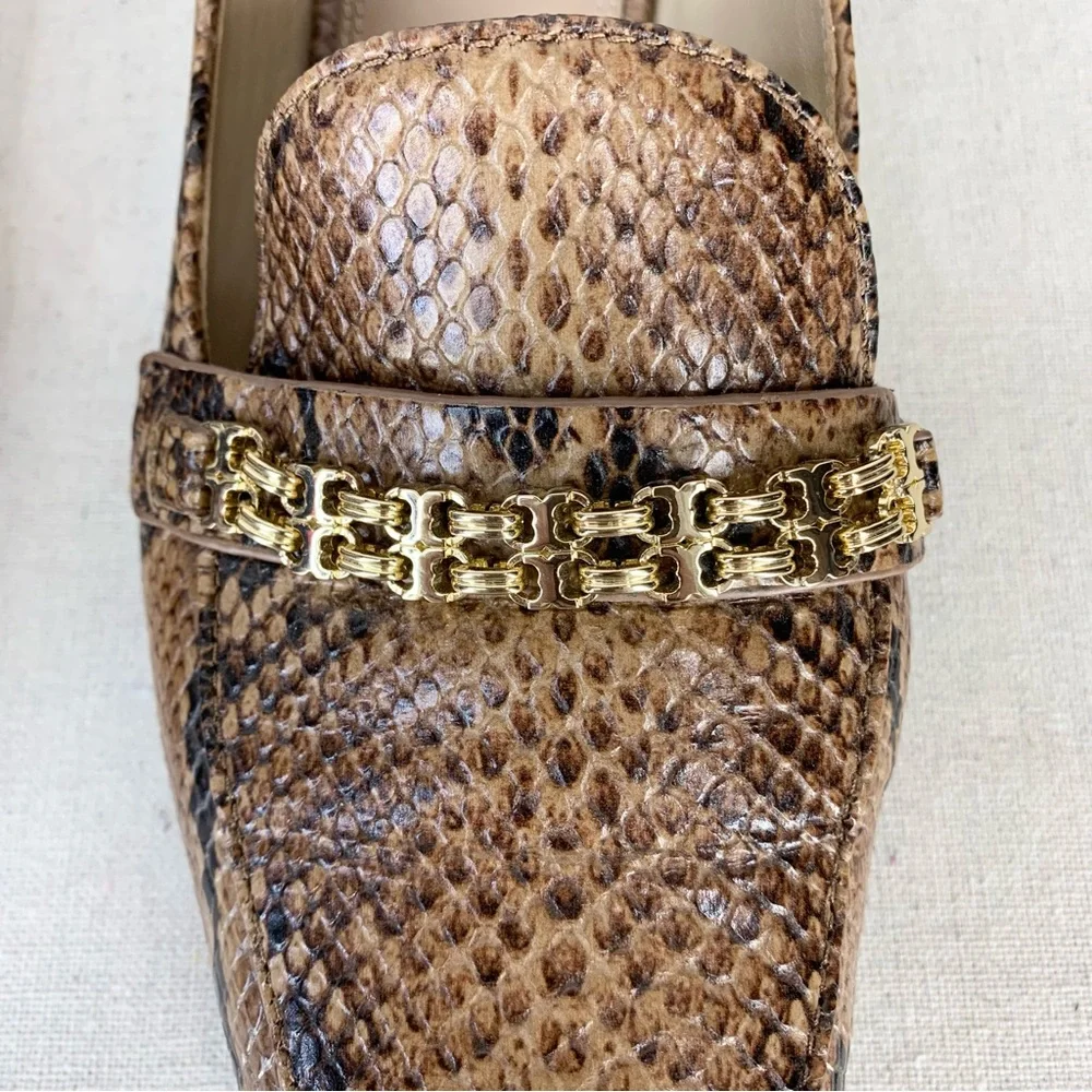Tory Burch~Women’s “Roccia” Python Gemini‎ Link Leather Loafers/Flats~Sz 10.5 - Picture 10 of 13